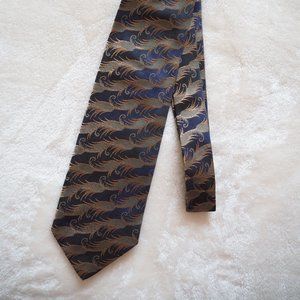 Joseph Abboud Silk Neck Tie -- Made in Italy -- Blue, Tan, Gray